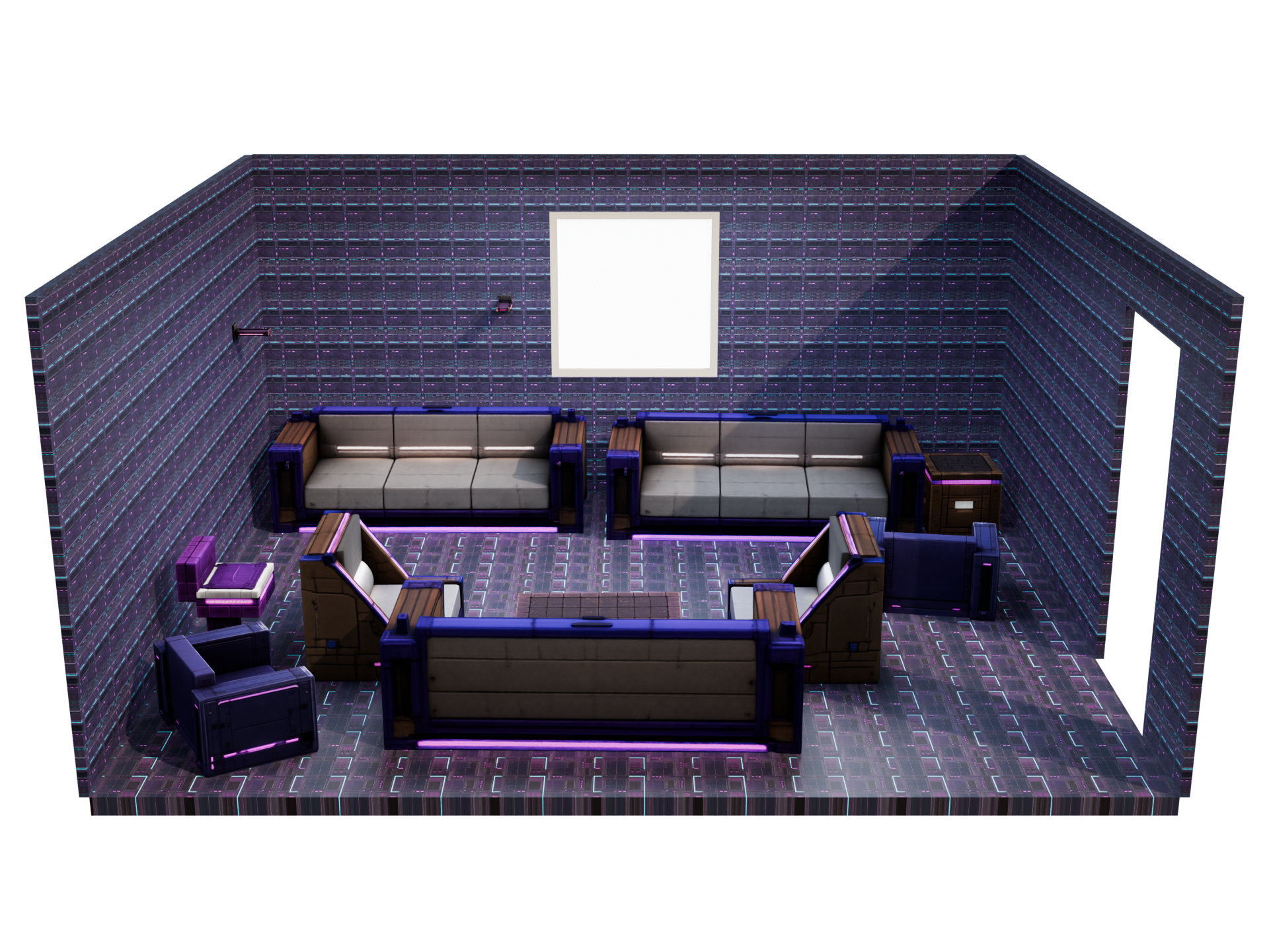 Cyberpunk City interior dollhouse view