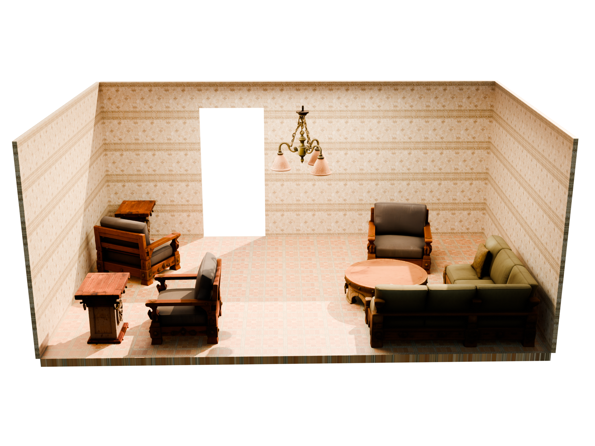 Ghibli City interior dollhouse view
