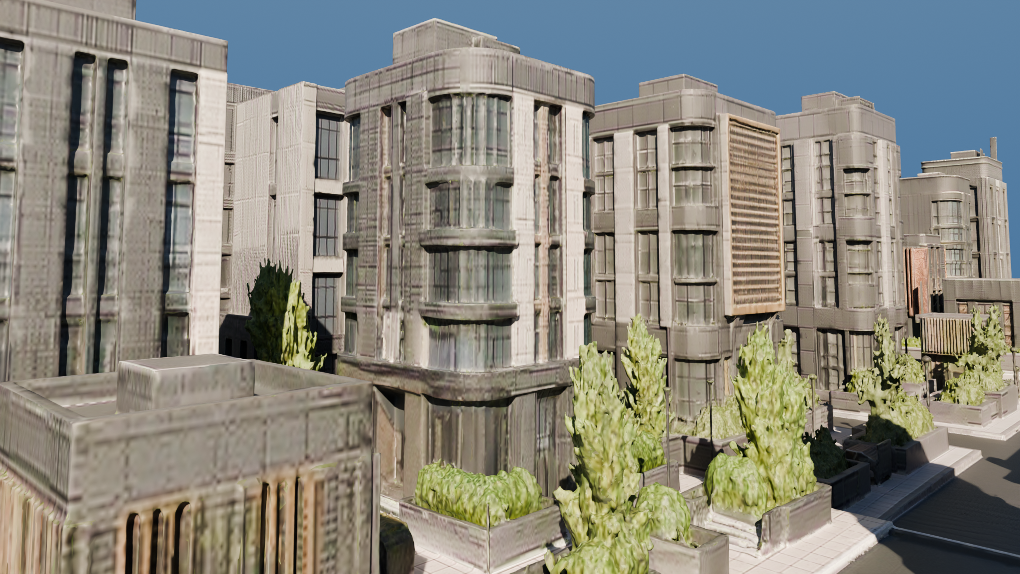 High-Density Modern City local exterior rendered view 2