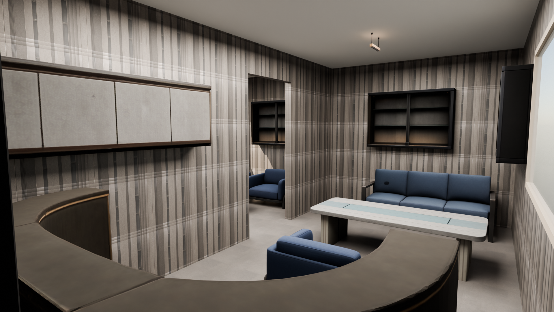 High-Density Modern City interior walkthrough view