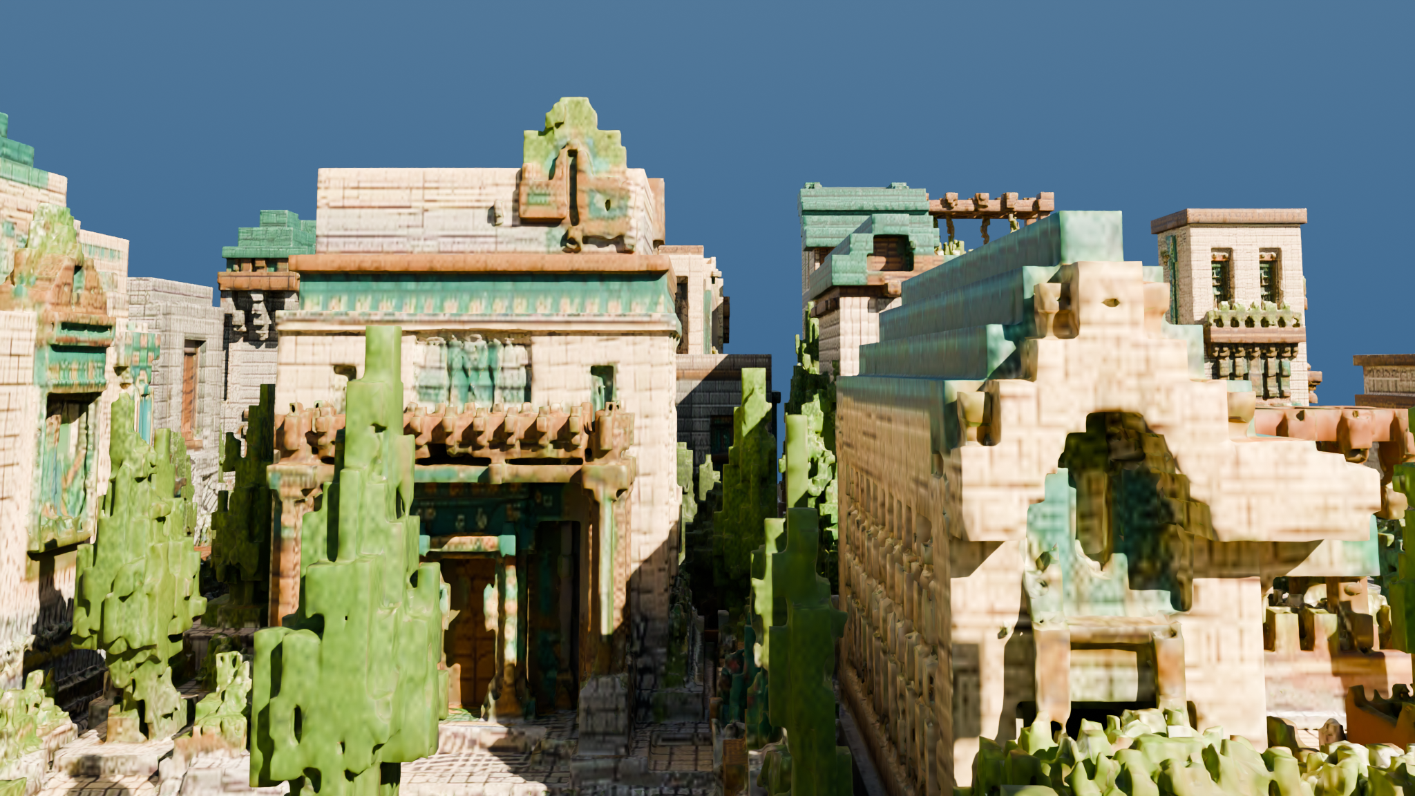 Minecraft City local exterior rendered view 1