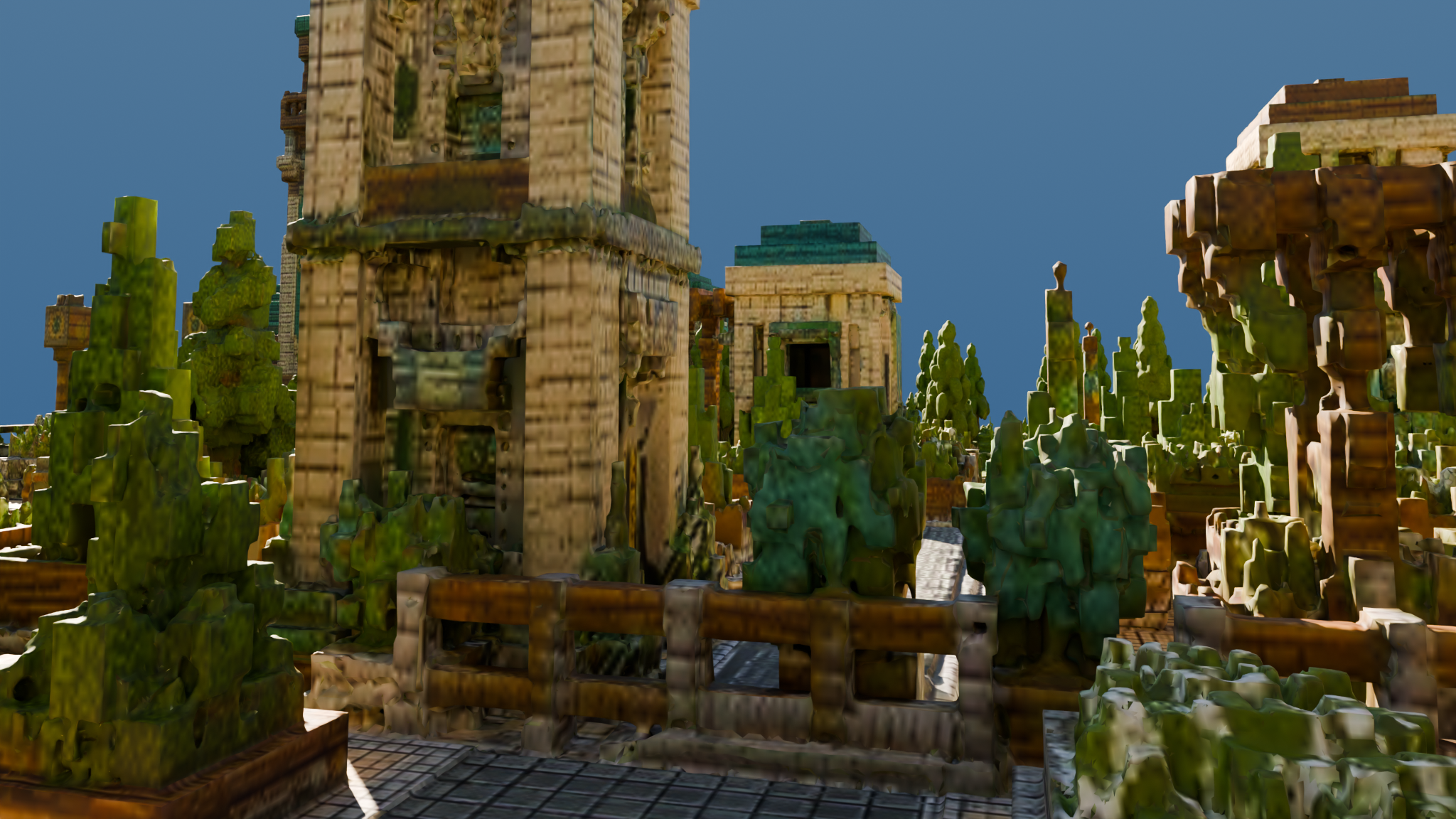 Minecraft City local exterior rendered view 2