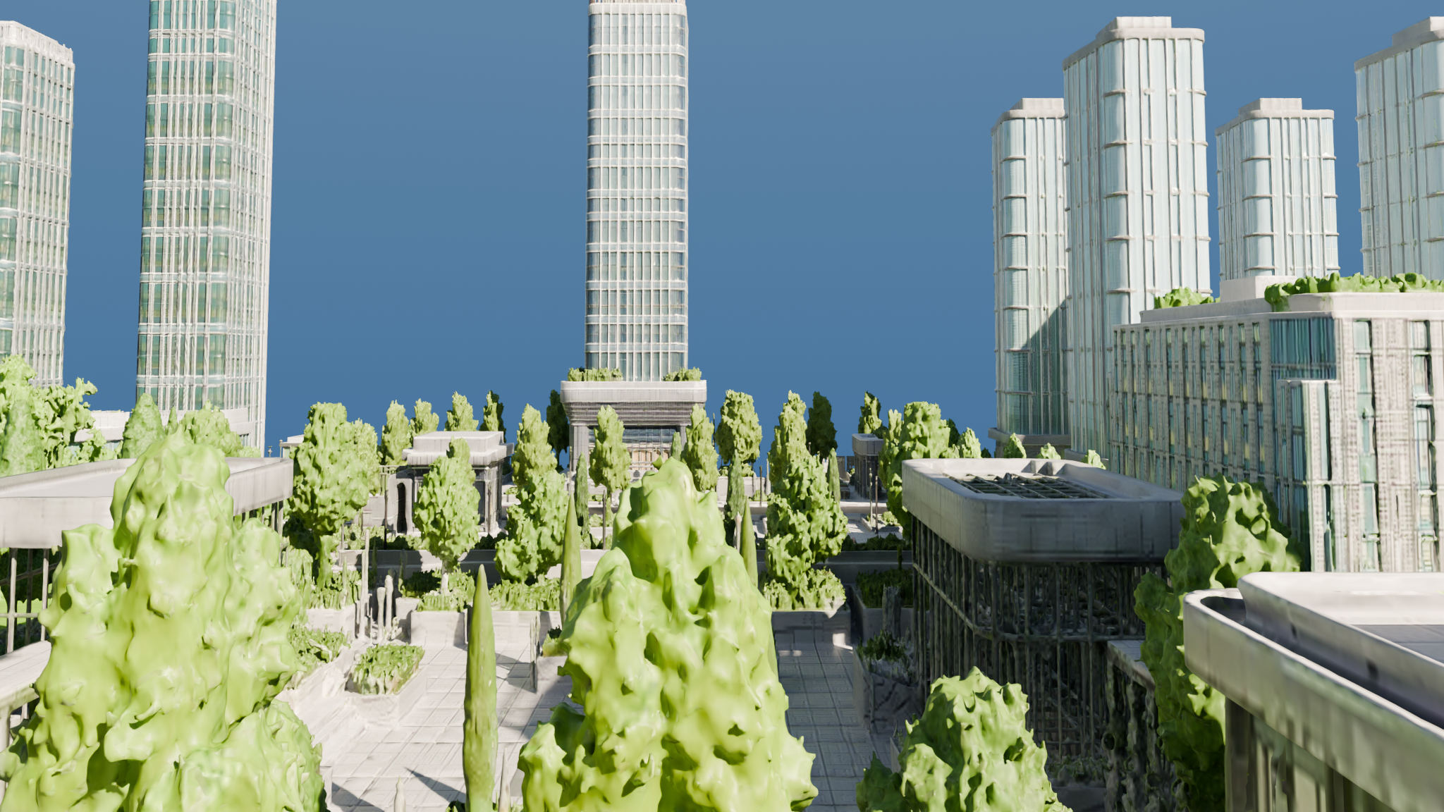 Modern City local exterior rendered view 1