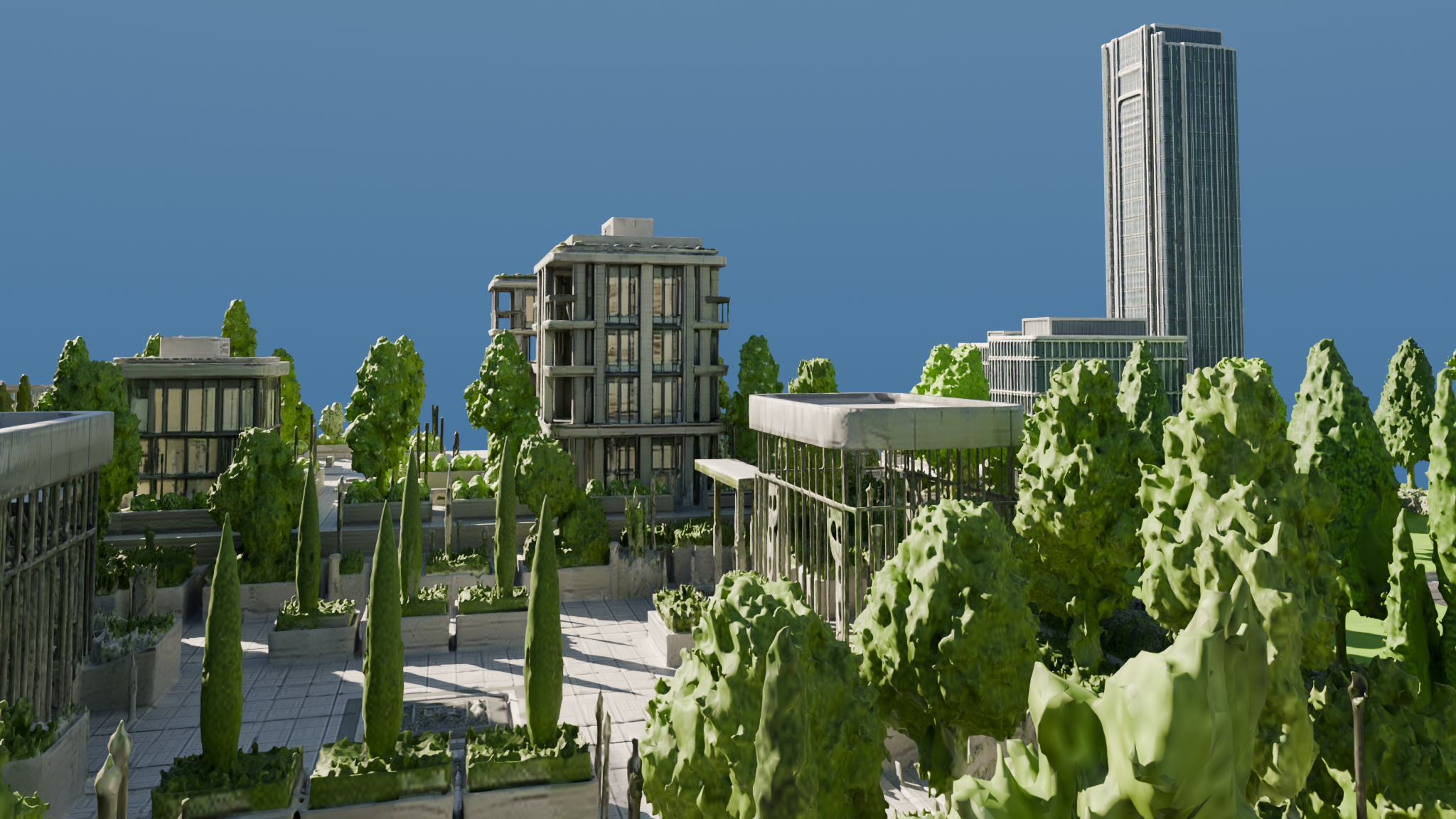 Modern City local exterior rendered view 2