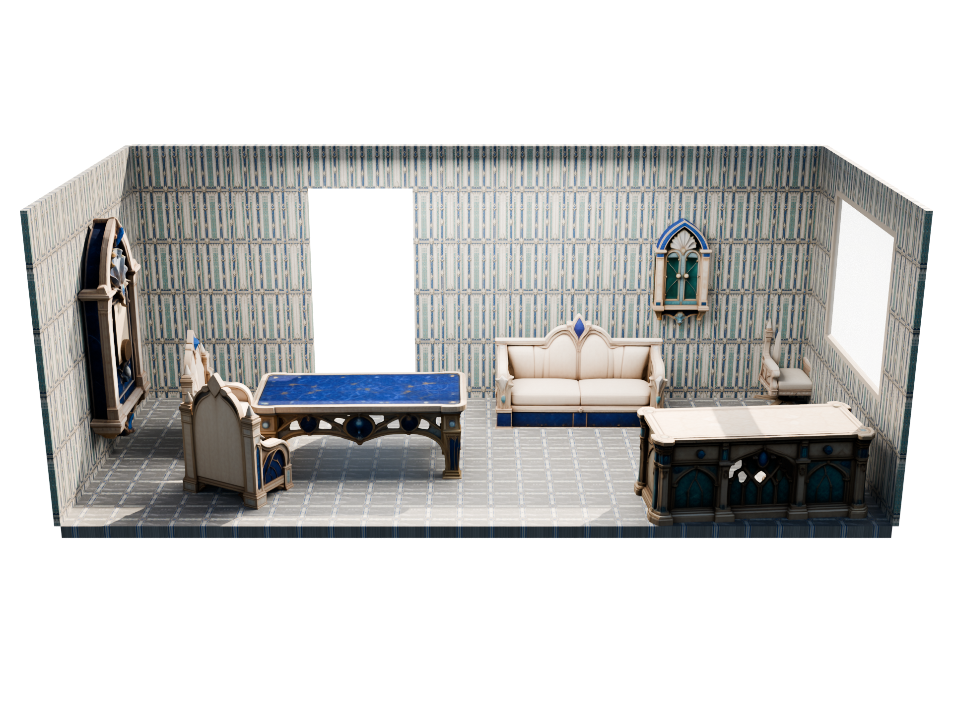 Oceanic Civilization interior dollhouse view